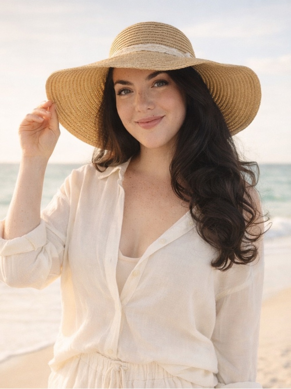 ✨2/$60✨Stylish Tan Wide-Brimmed Hat
